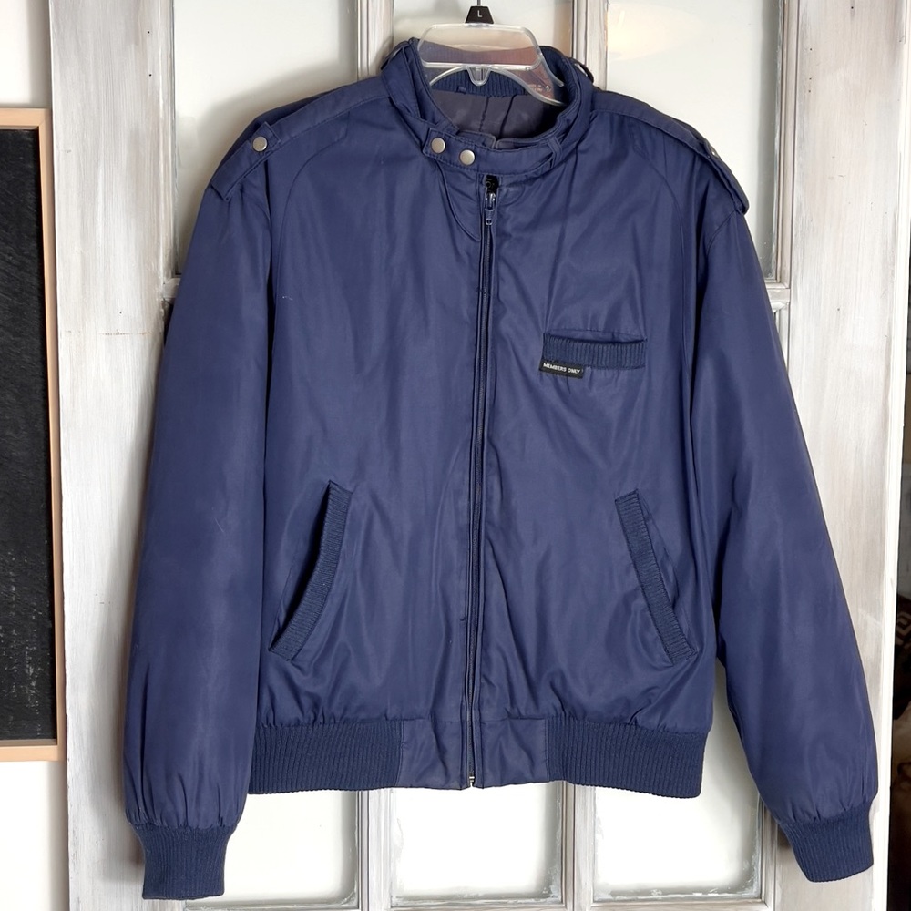 Vintage Members Only Classic Navy Blue Jacket Rn28593 Original Unisex M/L